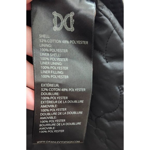 Dawn Levy Black Trench Coat S Removable Quilted Liner Belted Double Double Breas - Picture 9 of 16
